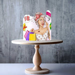 Personalised Pinup girl pop art edible cake topper decoration