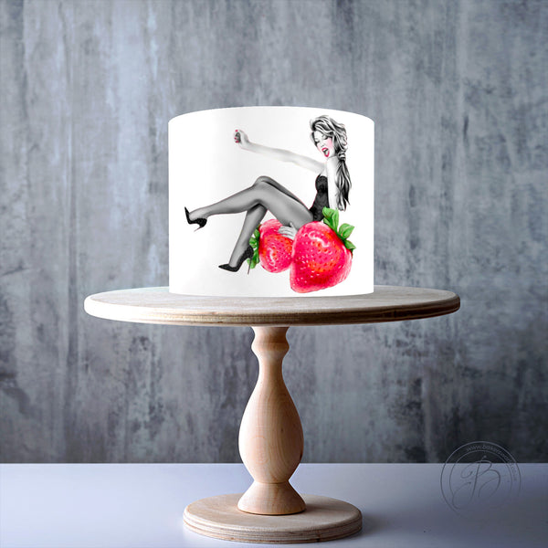 Woman, lady, girl edible cake topper decoration