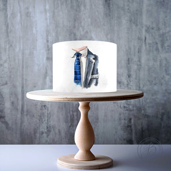 Gentleman, Father's day, Suit & Tie edible cake topper decoration