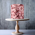 Pink Roses edible cake topper decoration