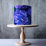 Blue & Violet Hydrangea Flowers edible cake topper decoration