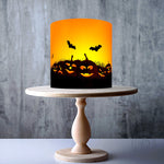 Halloween Pumpkins on Orange background edible cake topper decoration