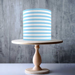 Baby Blue Stripes Pattern Seamless edible cake topper decoration