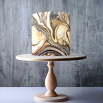 Gold Marble Pattern edible cake topper decoration