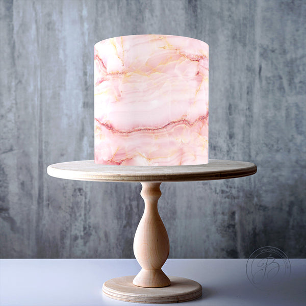 Light Pink Marble Pattern edible cake topper decoration