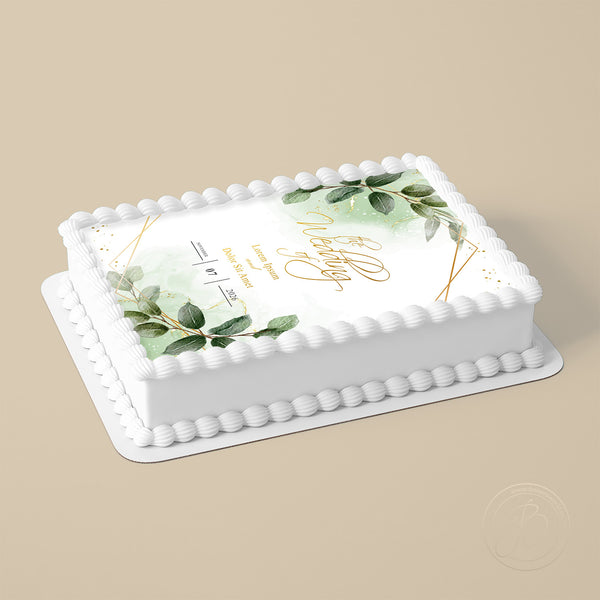 Personalised Wedding Eucalyptus Frame edible cake topper decoration