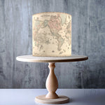 Map of the World 1858 edible cake topper decoration