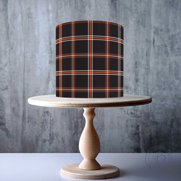 Halloween Dark Seamless Tartan Pattern edible cake topper decoration