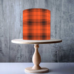 Halloween Dark Orange Seamless Tartan Pattern edible cake topper decoration