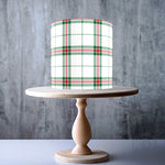 Christmas White Green Red Seamless Tartan Pattern edible cake topper decoration