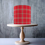 Christmas Red Green Seamless Tartan Pattern edible cake topper decoration