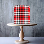 Red White Seamless Tartan Pattern edible cake topper decoration