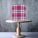 Pink White Seamless Tartan Pattern edible cake topper decoration