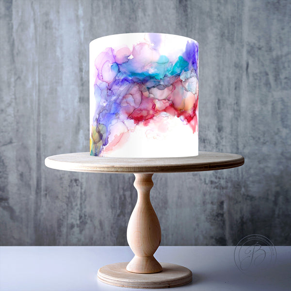 Nebula Alcohol ink edible cake topper decoration