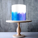 Blue and Purple Watercolour Ombre Pattern edible cake topper decoration