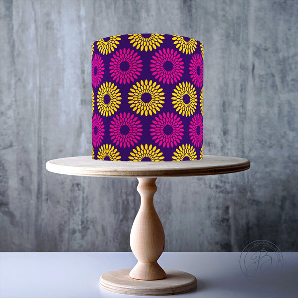 African Geometrical Seamless Pattern edible cake topper decoration