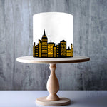 Superhero Black and Yellow City Skyline bundle edible cake topper decoration