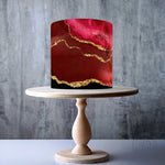 Burgundy Agate edible cake topper decoration