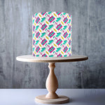 Seamless Retro 80's 90's style edible cake topper decoration