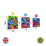 Panoramic colourful graffiti wall art edible cake topper decoration