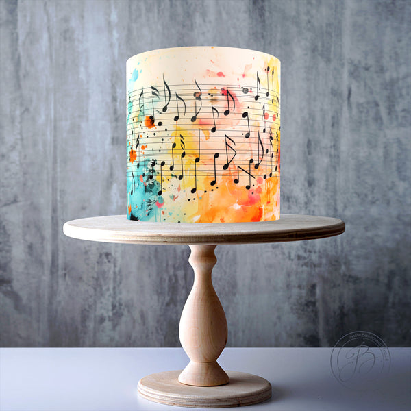 Melody of Colours Musical Sheets edible cake topper decoration