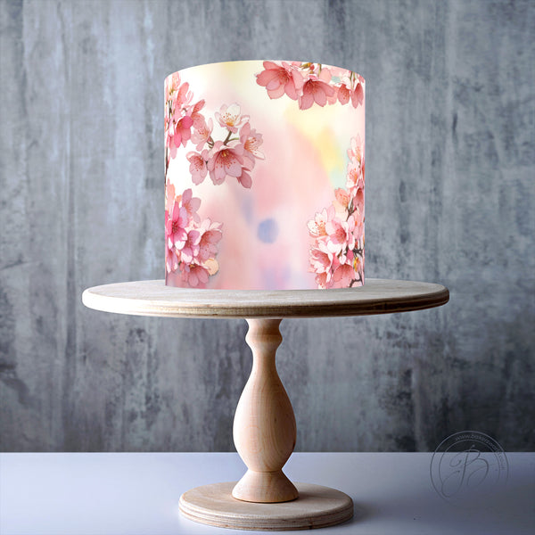 Sakura cherry blossom floral edible cake topper decoration