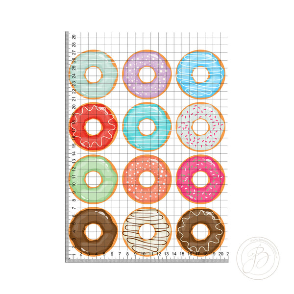 Watercolour doughnuts set of 12 edible cake topper decoration