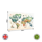 Watercolour Travel Map wrap around edible cake topper decoration