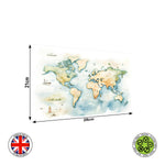 Watercolour Travel Map wrap around edible cake topper decoration