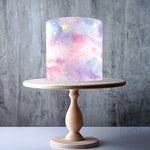 Pastel Rainbow and Stars wrap around edible cake topper decoration