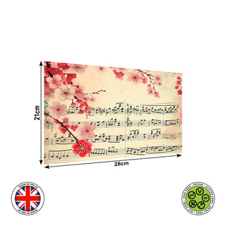 Cherry Blossom Musical Notes Musical Sheets edible cake topper decoration