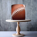 American Football pattern Ball with white stitches and leather texture edible cake topper decoration