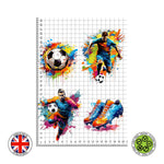 Colour splash Mens' Football set edible cake topper decoration