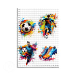 Colour splash Mens' Football set edible cake topper decoration