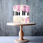 Fault line Piano keyboard Wisteria Shabby Chic edible cake topper decoration