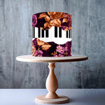 Fault line Piano keyboard Velvet Floral Seamless edible cake topper decoration