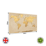 Beige & Gold World Map edible cake topper decoration