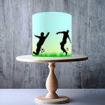 Football Player Silhouette Seamless wrap around edible cake topper decoration