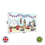 London Cityscape, England Travel Landmarks Watercolour wrap around edible cake topper decoration