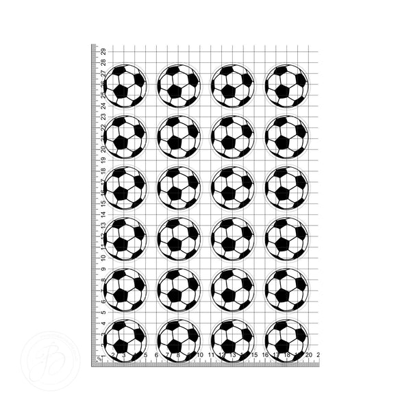 Black & white football balls soccer edible cake/cupcake decoration (24pcs)