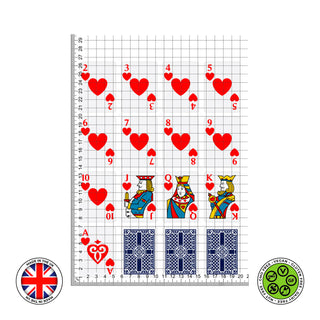 Poker cards set - hearts (♥) edible cake topper decoration