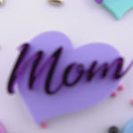 4x Mother's Day "Mom" Dual layer Hearts