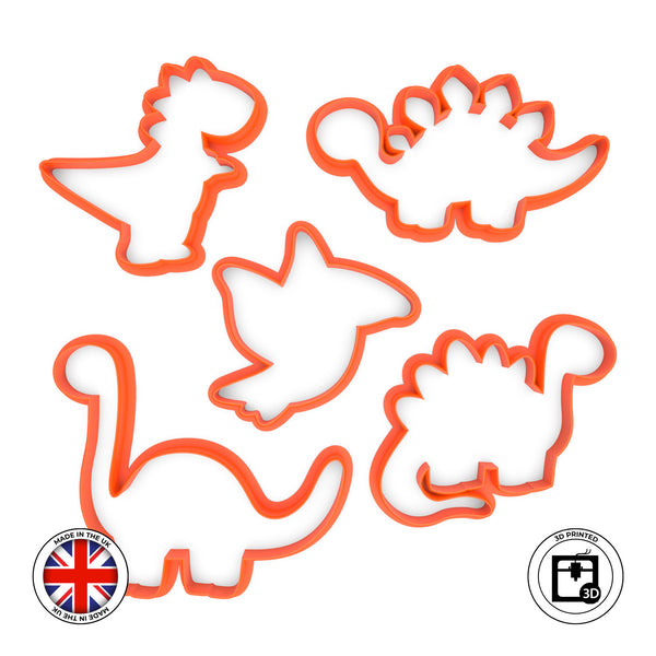 Set 5x Dinosaur Cookie and Fondant cutter