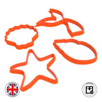 Set of 4 Mermaid Tail, Seashells, Starfish Cookie and Fondant cutter