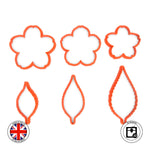 Set of 6 Cherry Flower Template Cookie and Fondant cutter