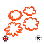 Set of 4 Cherry Flower, Gerbera, Daisy Template Cookie and Fondant cutter