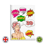 Personalised Pinup girl pop art edible cake topper decoration