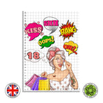 Personalised Pinup girl pop art edible cake topper decoration