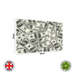 American 100 dollar bills piled up edible cake topper decoration