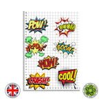 Comic Sound Effects Pop Art edible cake topper decoration